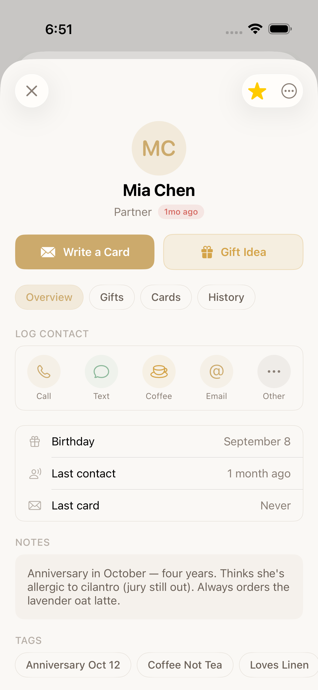 Calendar screen