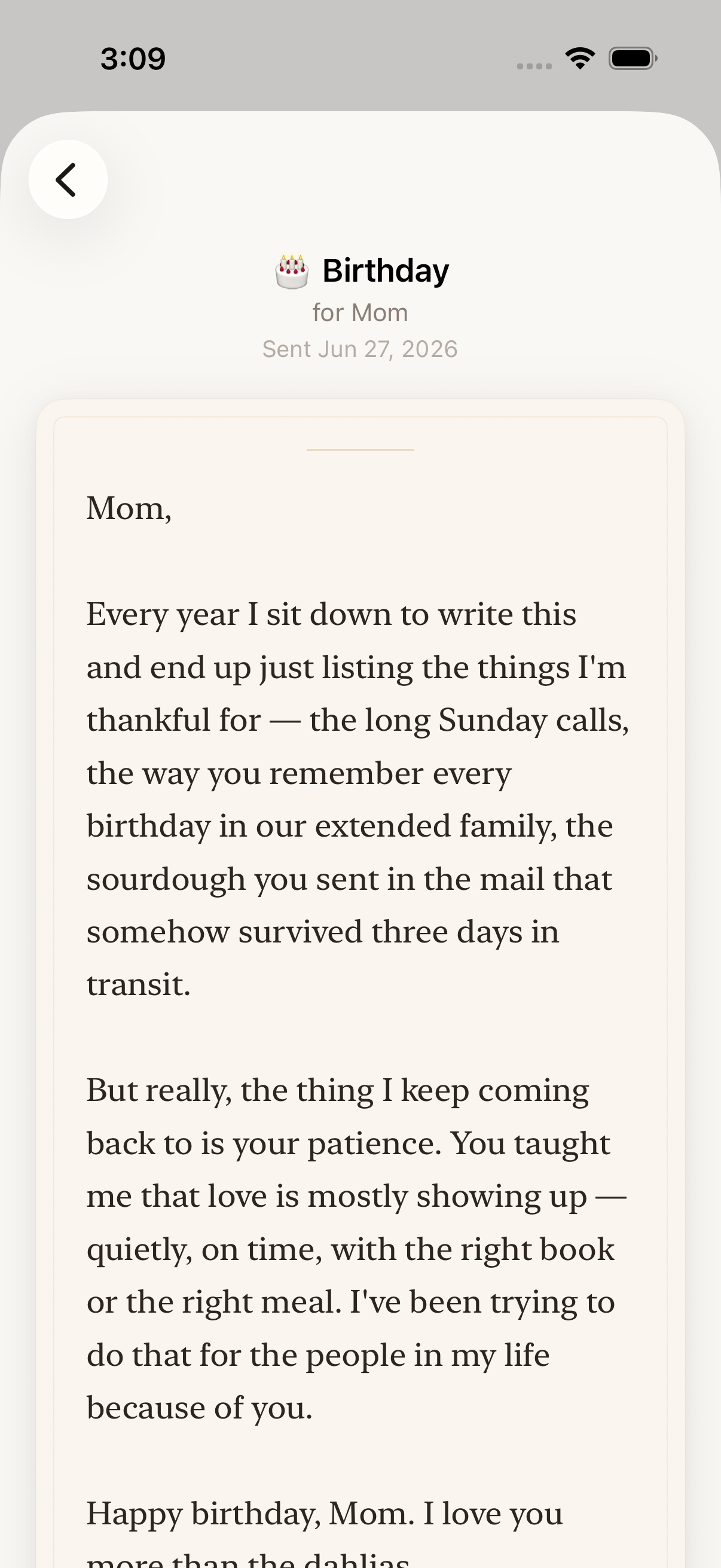 Thoughtful compose screen
